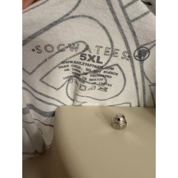 SOCWATEES JUST DRIP MENS T SHIRT SIZE 5XL WHITE RAD AND BLACK VINTAGE - Picture 2 of 3